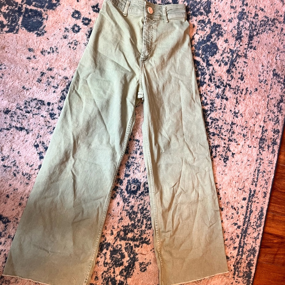 Zara Light Green Denim Pants